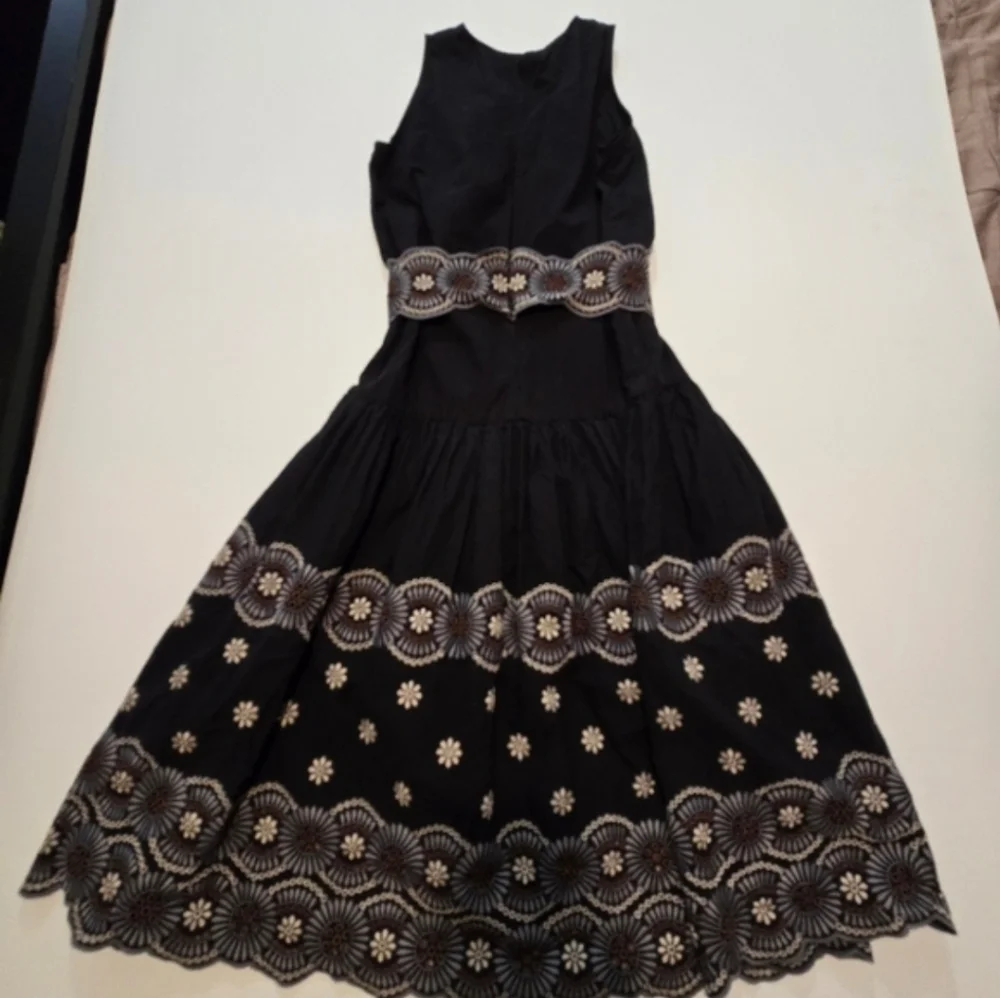 Vanessa Bruno Alais Dress In Black Midi Sleeveless Crew neck Back zipper Size 8 - Picture 11 of 12